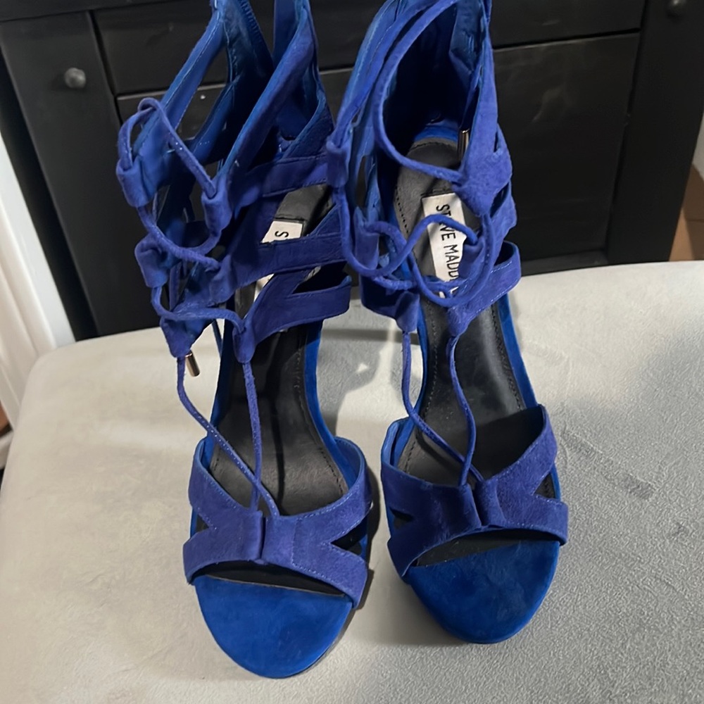 Electric Blue Suede heels